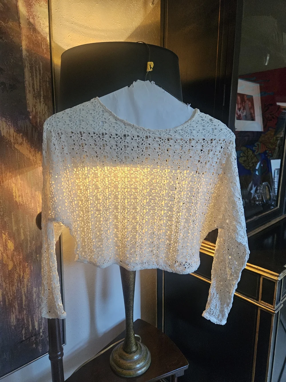 Zara White Crochet Knit Crop Top